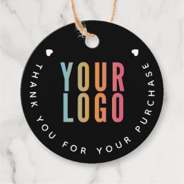 Logo Zwarte Zakelijke Dank U Hangtag met Touw Bedankjes Labels
