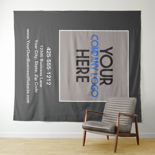 Logoachtergrond voor bedrijfsbeurs van maatwerkbed wandkleed (In Situ (horizontaal))