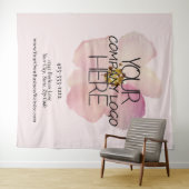 Logoachtergrond voor beursstand van bedrijf in maa wandkleed (In Situ (horizontaal))