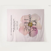 Logoachtergrond voor beursstand van bedrijf in maa wandkleed (Voorkant (horizontaal))