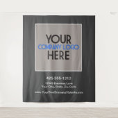 Logoachtergrond voor beursstand van handelsbedrijf wandkleed (Voorkant)