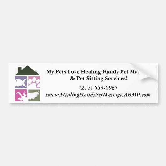 LogoColorNoText, My Pets Love Healing Hands Pet... Bumpersticker (Voorkant)
