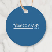 Logo'd Blue, White Snowflake kerstcadeautje Label (Achterkant)