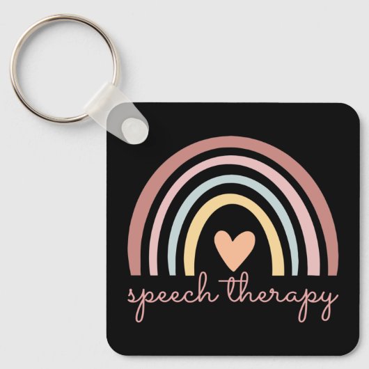 Logopedie I - Boho Regenboog Sleutelhanger (Voorkant)