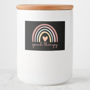 Logopedie I - Boho Regenboog Voedselcontainer Etiket