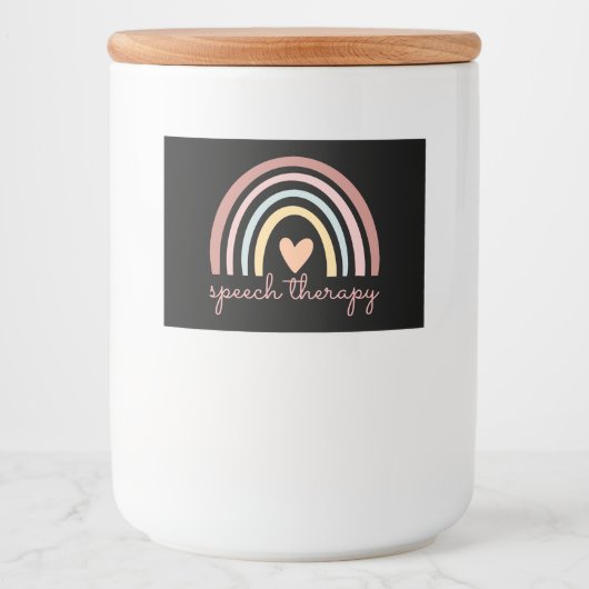 Logopedie I - Boho Regenboog Voedselcontainer Etiket (Voorkant)