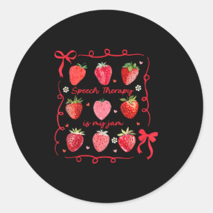 Logopedie Is Mijn Jam Aardbeienslinger Logopedie Ronde Sticker
