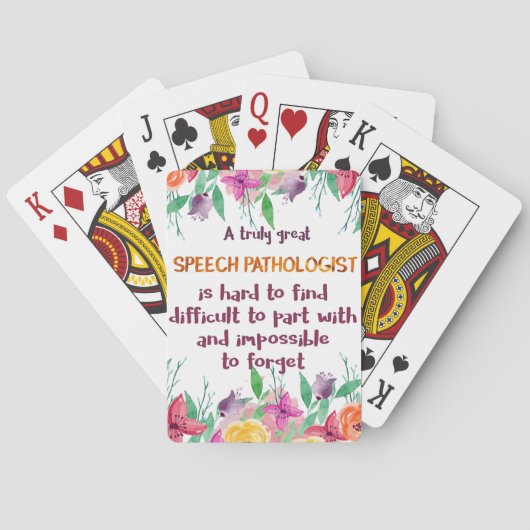 Logopedist Geschenk School Spraakterapeut Pokerkaarten (Achterkant)