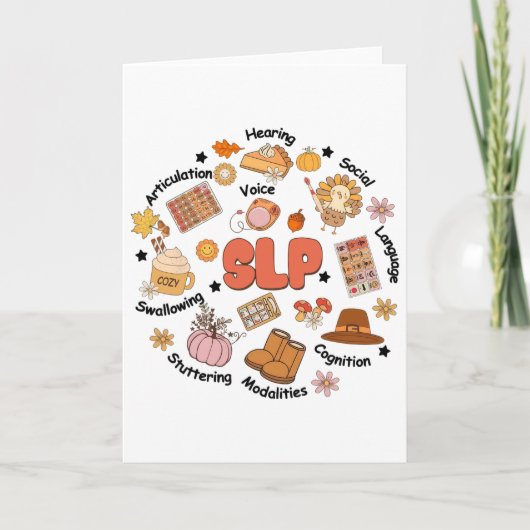Logopedist Slp Herfst Dankdag Kaart (Voorkant)