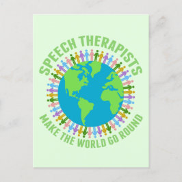Logopedisten laten de wereld draaien Schattige SLP Briefkaart
