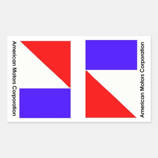 LOGO'S VAN AMERICAN MOTORS CORPORATION HERZIEN RECHTHOEKIGE STICKER (Voorkant)