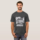 Logout Cabin Life Funny Mountain Home Gift T-shirt (Voorkant volledig)
