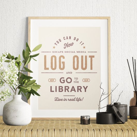 Logout en ga naar de bibliotheek poster