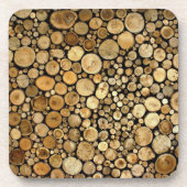 Logs Gedekte achtergrond Onderzetter (Voorkant)