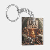 Logs & Lazy Mornings Keychain – Camping Adventure (Voorkant Links)