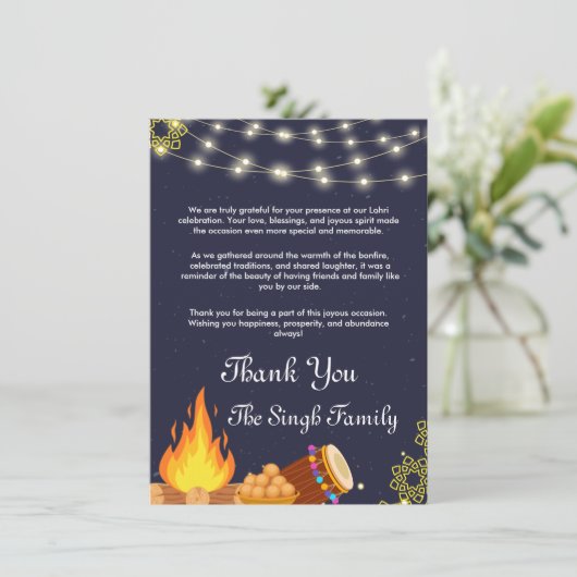 Lohri Bedankt kaart (Staand voorkant)