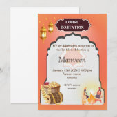 Lohri Uitnodiging - Geel (Voorkant / Achterkant)