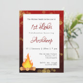 Lohri uitnodigingskaart Eerste Lohri uitnodiging (Staand voorkant)