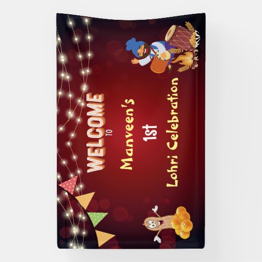 Lohri Welkomstbanner Spandoek (Verticaal)