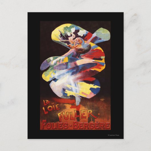 Loie Fuller bij het theater Folies-Bergere Briefkaart (Voorkant)