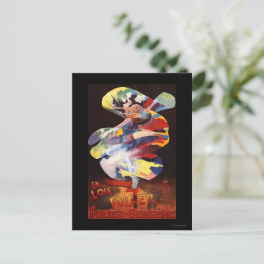 Loie Fuller bij het theater Folies-Bergere Briefkaart (Staand voorkant)