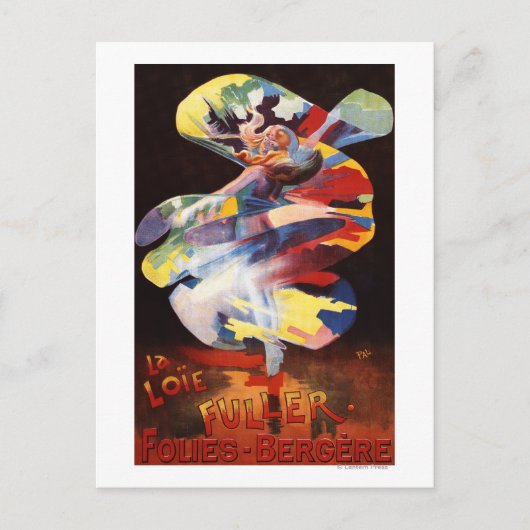 Loie Fuller bij het theater Folies-Bergere Briefkaart (Voorkant)