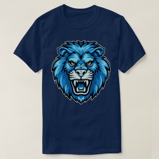 Loin Face in Blauwe Tonen T-shirt (Design voorkant)