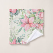 Loing roze Lily Flower Bath-handdoekset Bad Handdoek (Wasdoekje)