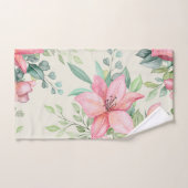 Loing roze Lily Flower Bath-handdoekset Bad Handdoek (Handdoek)