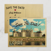 Loire Chambord France Save the Date Aankondigingskaart (Voorkant / Achterkant)