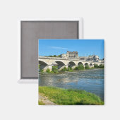 Loire en brug bij Amboise in France Postca Magneet (Voorkant / Achterkant)