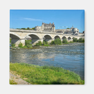 Loire en brug bij Amboise in France Postca Magneet