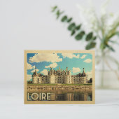 Loire France Vintage Travel - Chateau Chambord Briefkaart (Staand voorkant)