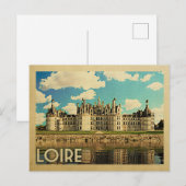 Loire France Vintage Travel - Chateau Chambord Briefkaart (Voorkant / Achterkant)