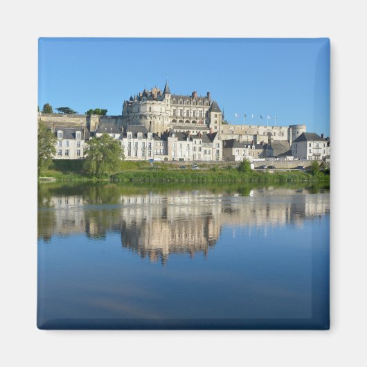 Loire op Amboise op Franse Briefkaart Square S Magneet (Voorkant)