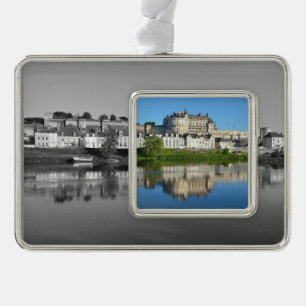 Loire op Amboise op Franse Briefkaart Square S Verzilverd Omlijst Ornament