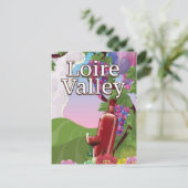 Loire-vallei wijn reisposter briefkaart (Staand voorkant)