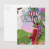 Loire-vallei wijn reisposter briefkaart (Voorkant / Achterkant)
