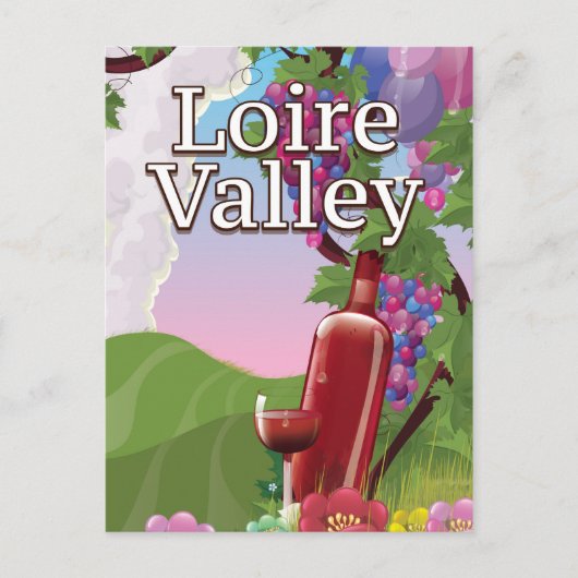 Loire-vallei wijn reisposter briefkaart (Voorkant)