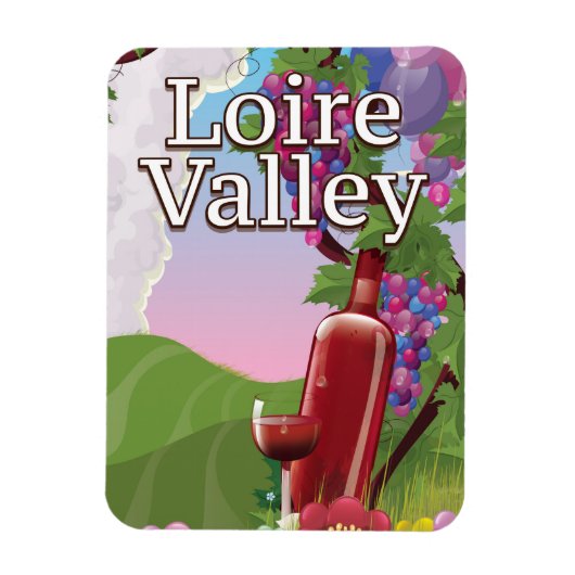 Loire-vallei wijn reisposter magneet (Verticaal)