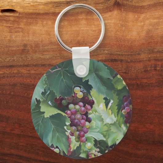 Loire Valley Vineyard – French Grape Painting Sleutelhanger (Voorkant)