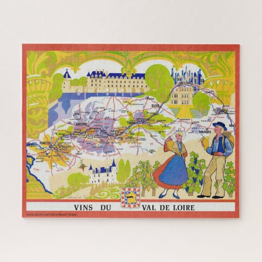Loire Valley wijnkaart puzzel Legpuzzel (Horizontaal)