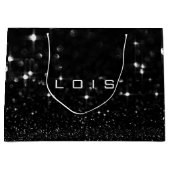 Lois Black White Glitter Favor Gift Spark Groot Cadeauzakje (Voorkant)
