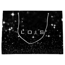 Lois Black White Glitter Favor Gift Spark Groot Cadeauzakje