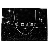 Lois Black White Glitter Favor Gift Spark Groot Cadeauzakje (Achterkant)