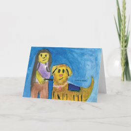 Lois de therapiehond - Kinderkunst voor CHOC Notitiekaartje