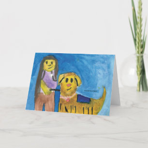 Lois de therapiehond - Kinderkunst voor CHOC Notitiekaartje