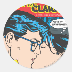 Lois en Clark Comic Ronde Sticker
