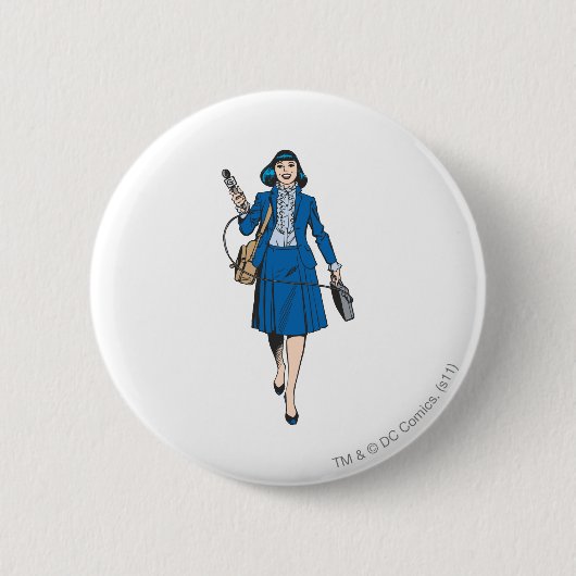 Lois Lane met microfoon Ronde Button 5,7 Cm (Voorkant)