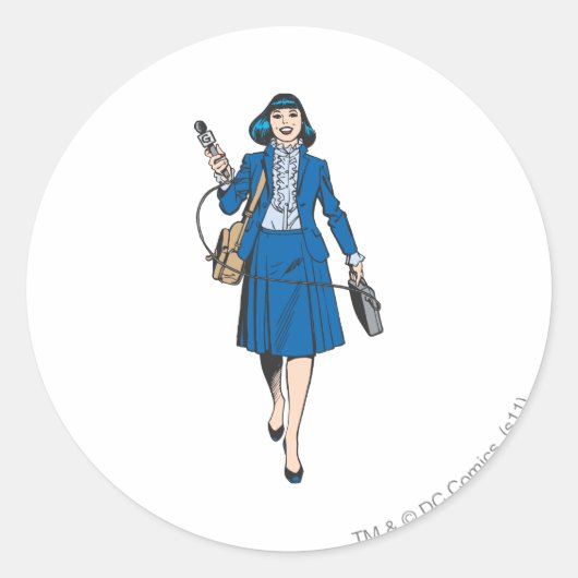 Lois Lane met microfoon Ronde Sticker (Voorkant)